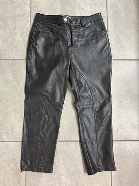 FREE PEOPLE We The Free Rebel Rebel Vegan Leather Pants Black Size 6